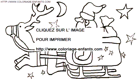 coloriage Fetes Noel Pere Noel Traineau