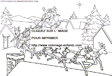 coloriage Fetes Noel Pere Noel Traineau