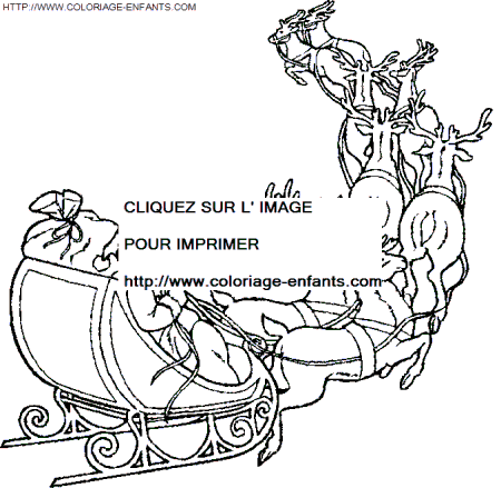 coloriage Fetes Noel Pere Noel Traineau