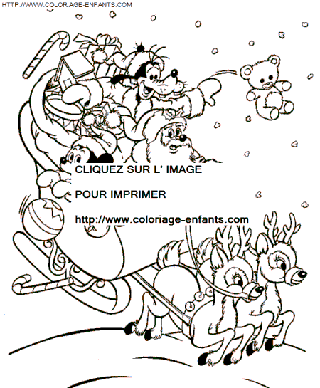 coloriage Fetes Noel Pere Noel Traineau