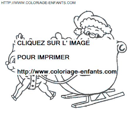 coloriage Fetes Noel Pere Noel Traineau