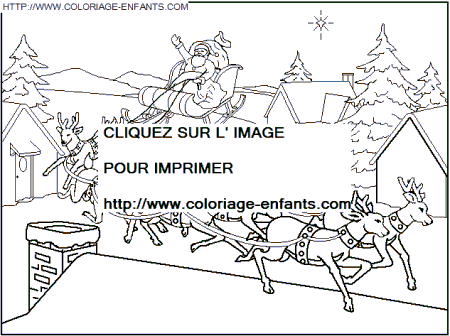 coloriage Fetes Noel Pere Noel Traineau