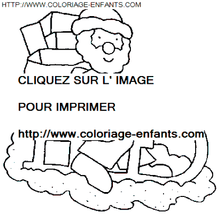 coloriage Fetes Noel Pere Noel Traineau