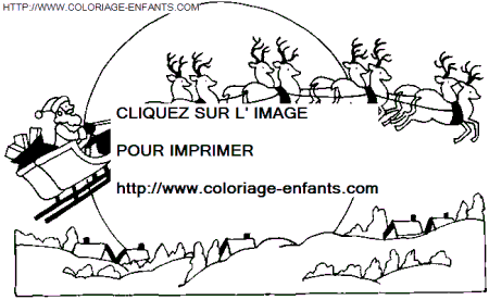 coloriage Fetes Noel Pere Noel Traineau