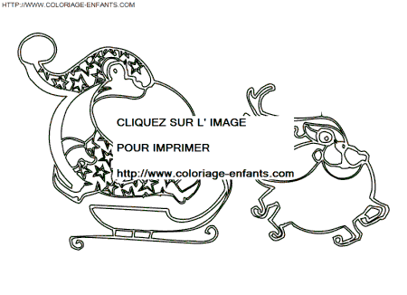 coloriage Fetes Noel Pere Noel Traineau