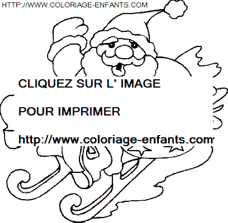 coloriage Fetes Noel Pere Noel Traineau