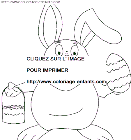 coloriage paques lapins