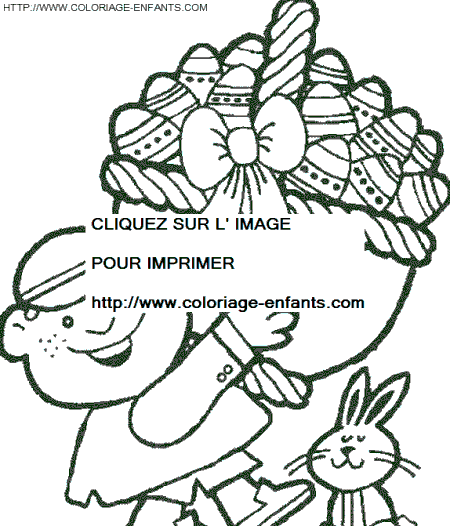 coloriage paques lapins