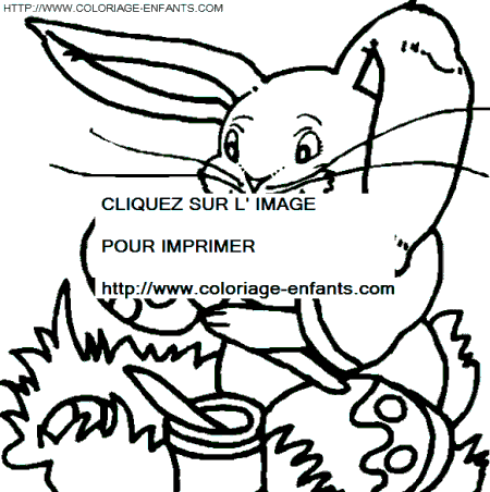 coloriage paques lapins