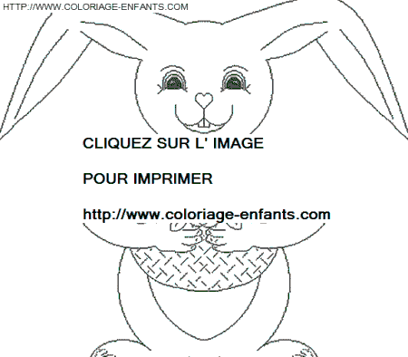 coloriage paques lapins