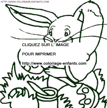 coloriage paques lapins