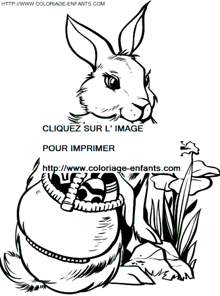 coloriage paques lapins