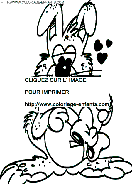 coloriage paques lapins