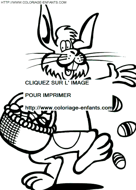 coloriage paques lapins