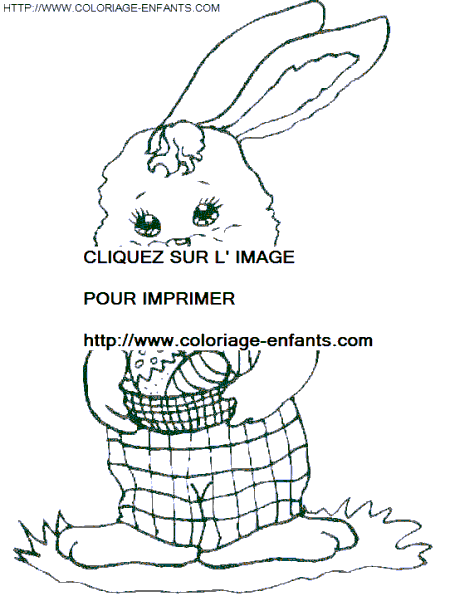 coloriage paques lapins