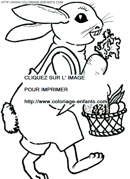 coloriage paques lapins