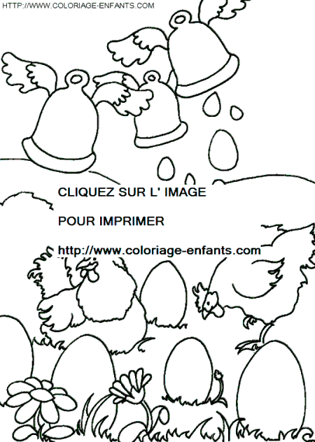 coloriage paques lapins