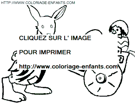 coloriage paques lapins