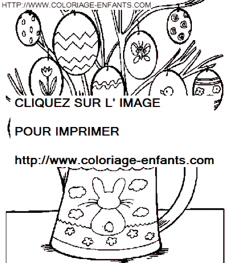 coloriage paques lapins