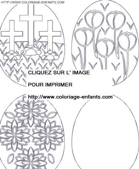 coloriage paques oeufs