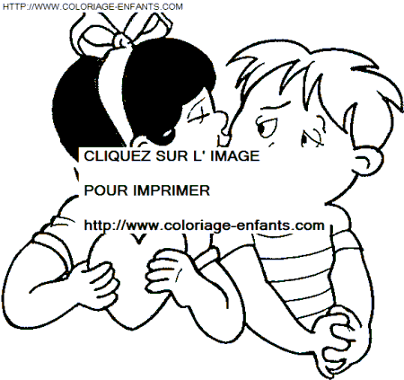 coloriage saint valentin amoureux