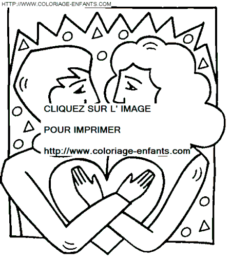 coloriage saint valentin amoureux