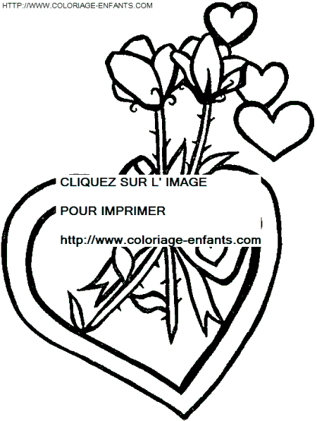 coloriage saint valentin coeurs