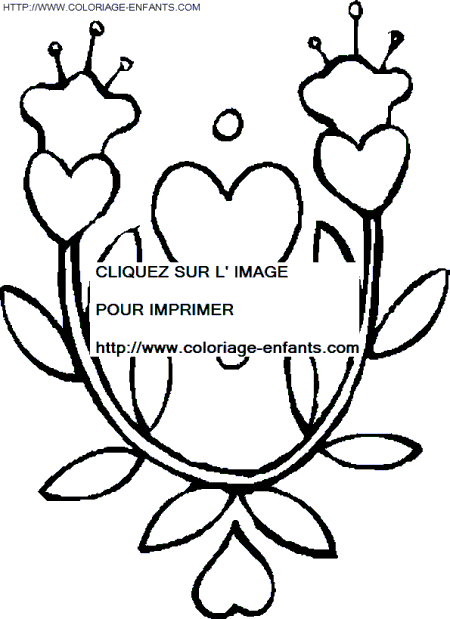 coloriage saint valentin coeurs