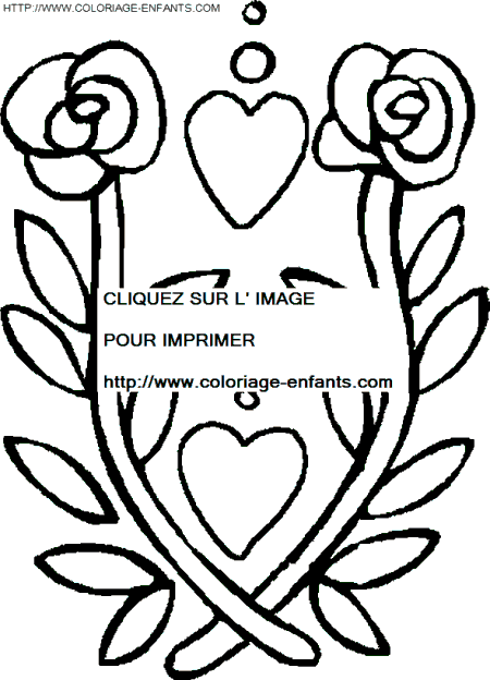 coloriage saint valentin coeurs