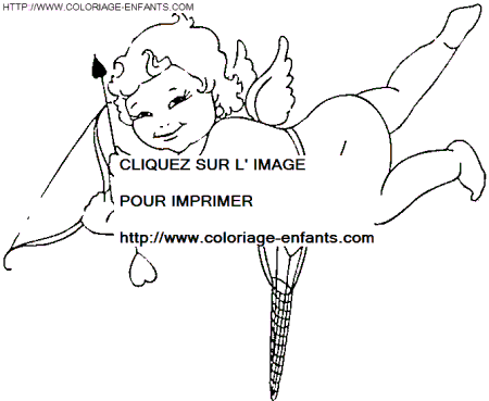 coloriage saint valentin cupidon