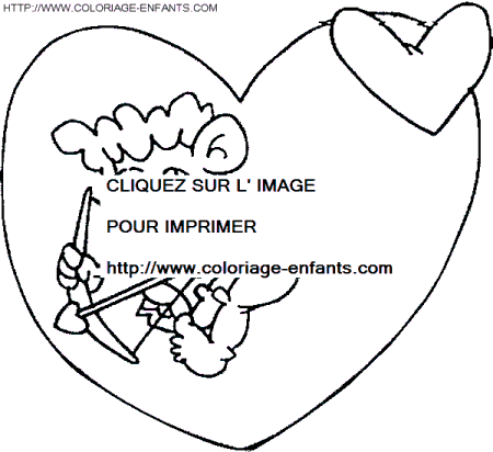 coloriage saint valentin cupidon