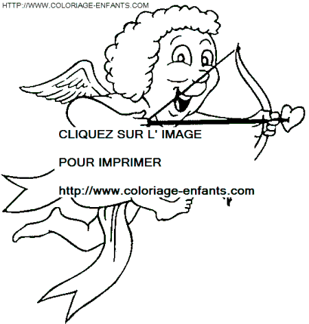 coloriage saint valentin cupidon