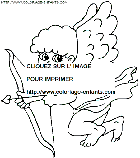 coloriage saint valentin cupidon