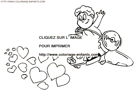 coloriage saint valentin cupidon