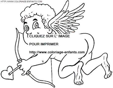 coloriage saint valentin cupidon