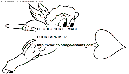 coloriage saint valentin cupidon