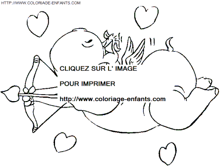 coloriage saint valentin cupidon