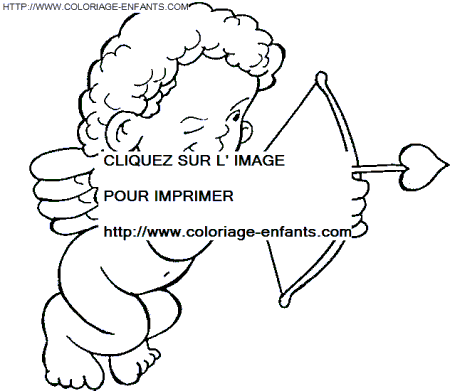 coloriage saint valentin cupidon