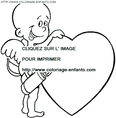 coloriage saint valentin cupidon