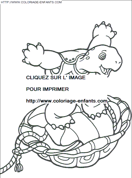 coloriage franklin debout sur sa carapace