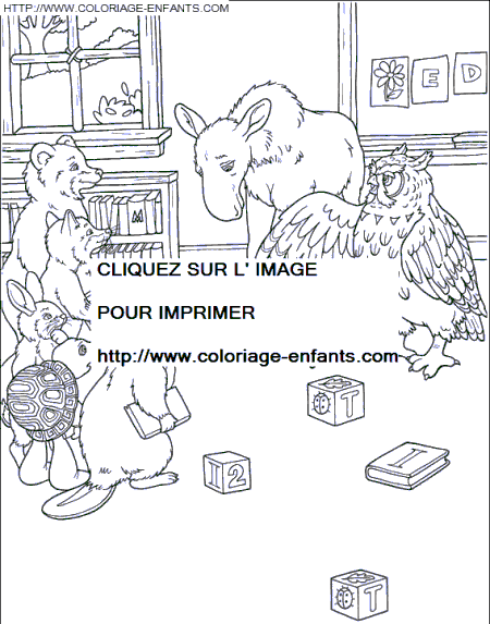 coloriage franklin en classe