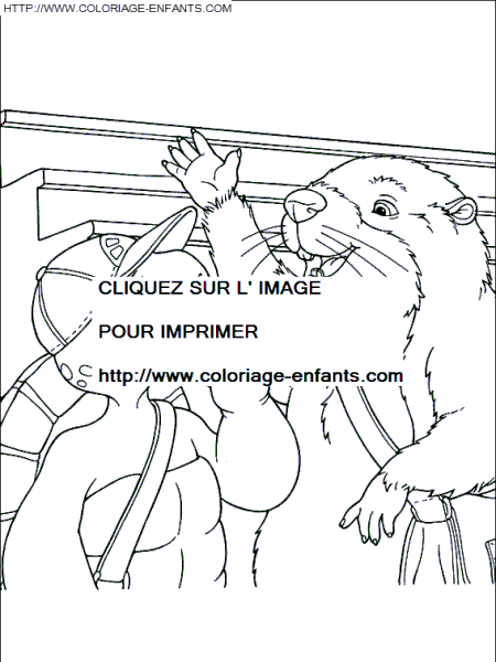 coloriage franklin et la marmotte au musee