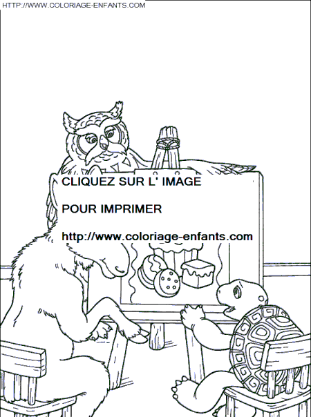 coloriage franklin invite au gouter surprise