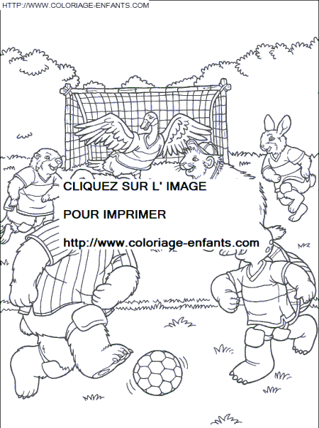 coloriage franklin partie de football