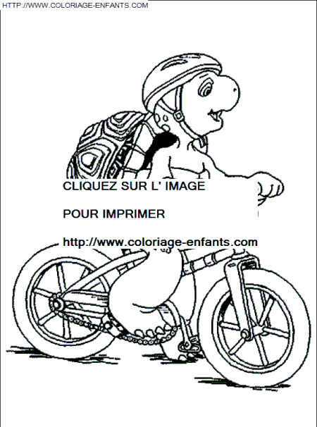 coloriage franklin sait faire du velo