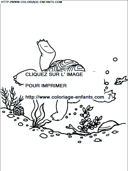 coloriage franklin sous la mer