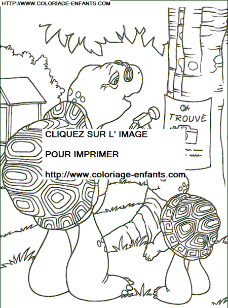 coloriage franklin un appareil photo trouve