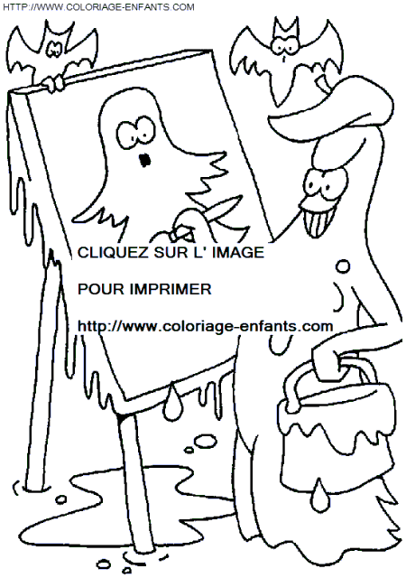 coloriage fantomes halloween