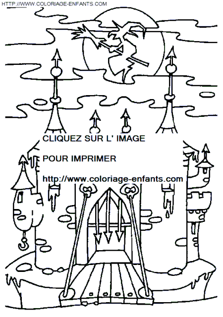 coloriage maisons hantees