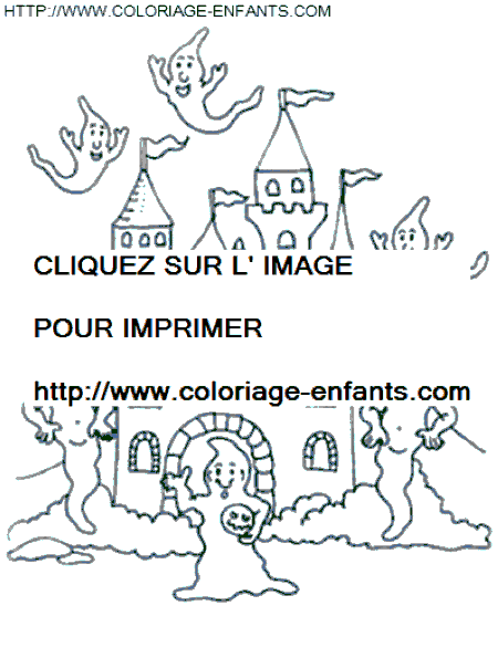 coloriage maisons hantees